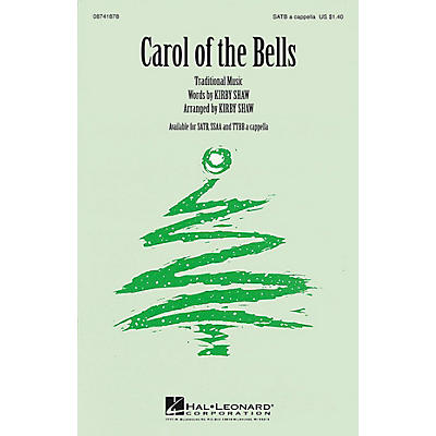 Hal Leonard Carol of the Bells SATB a cappella arranged by Kirby Shaw