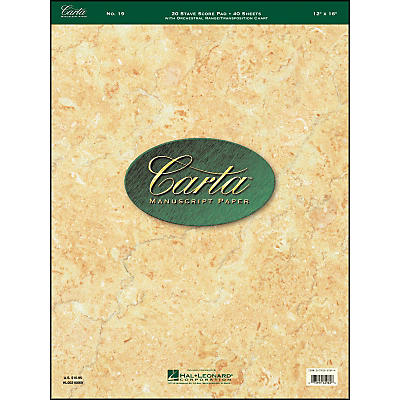 Hal Leonard Carta 19 Scorepad 12X16, 40 Sheet, 20 Stave, Manuscript