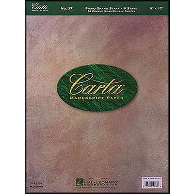Hal Leonard Carta 37 manuscript 9X12, Dbl Sheet, Dblside, 24 Sheet, 6 Stave