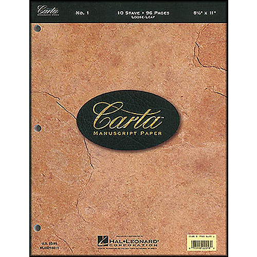 Hal Leonard Carta Manuscript Paper # 1 - Looseleaf, 8.5 X 11, 96 Pages, 10 Stave