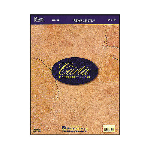 Hal Leonard Carta Manuscript Paper # 12 - Writing Pad, 9 X 12, 80 Pages, 10 Stave