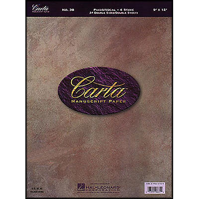 Hal Leonard Carta Partpaper 9X12, Dbl Sided, 24 Sheets, 4 Sys/Pg Pno Vo Stave