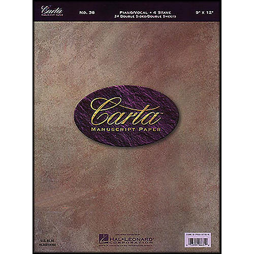 Hal Leonard Carta Partpaper 9X12, Dbl Sided, 24 Sheets, 4 Sys/Pg Pno Vo Stave