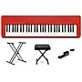 Casio Casiotone CT-S1 61-Key Portable Keyboard Essentials Bundle Red