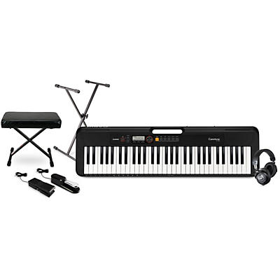 Casio Casiotone CT-S200 61-key Portable Arranger Keyboard with Warm Audio WA-CAB Headphone Package (Pedals/Bench/Stand Included)