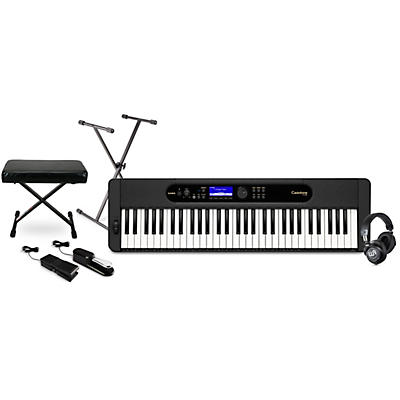 Casio Casiotone CT-S410 61-key Portable Arranger Keyboard with Warm Audio WA-CAB Headphone Package (Pedals/Bench/Stand Included)
