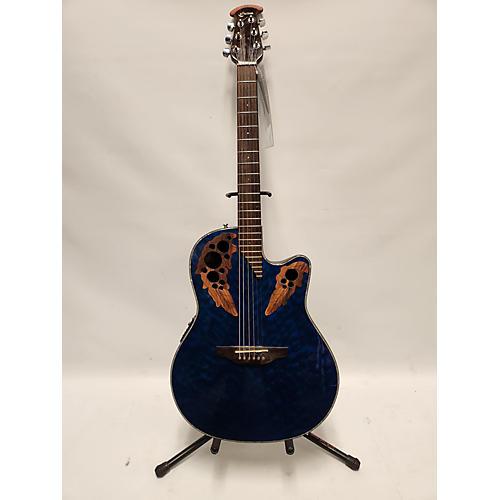 Ovation Celebrity Elite Plus Acoustic Electric Guitar Trans Blue Maple