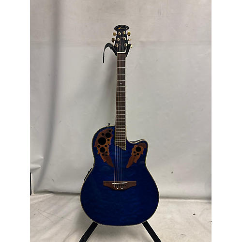 Ovation Celebrity Elite Plus Acoustic Electric Guitar TRANSPARENT BLUE