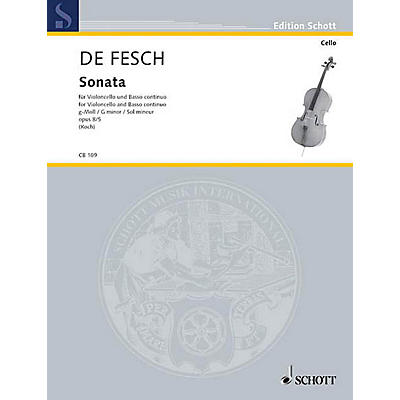 Hal Leonard Cello Bibliothek Sonata For Violoncello Opus 8/5 G Minor Schott Series