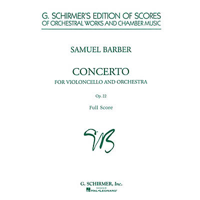 G. Schirmer Cello Concerto, Op. 22 (Study Score) Study Score Series Composed by Samuel Barber