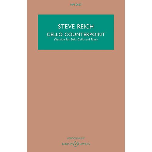 Boosey and Hawkes Cello Counterpoint (Version for Solo Cello and Tape) Boosey & Hawkes Scores/Books Series Softcover