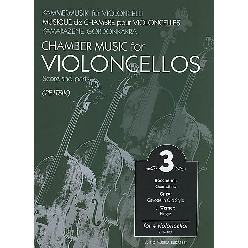 Editio Musica Budapest Chamber Music for Four Violoncellos - Volume 3 (Score and Parts) EMB Series Composed by Edvard Grieg