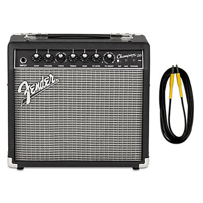 Fender Champion 20 Guitar Combo Amp with 20-Foot Instrument Cable
