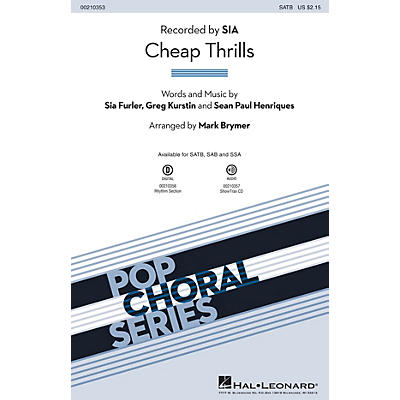Hal Leonard Cheap Thrills SATB by Sia arranged by Mark Brymer
