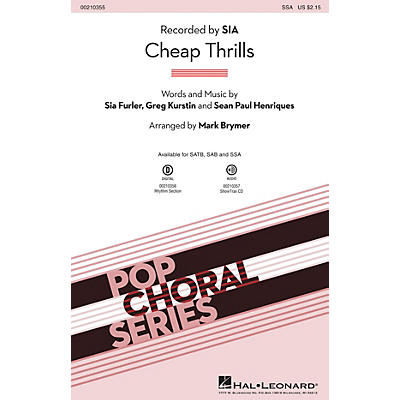 Hal Leonard Cheap Thrills SSA by Sia arranged by Mark Brymer