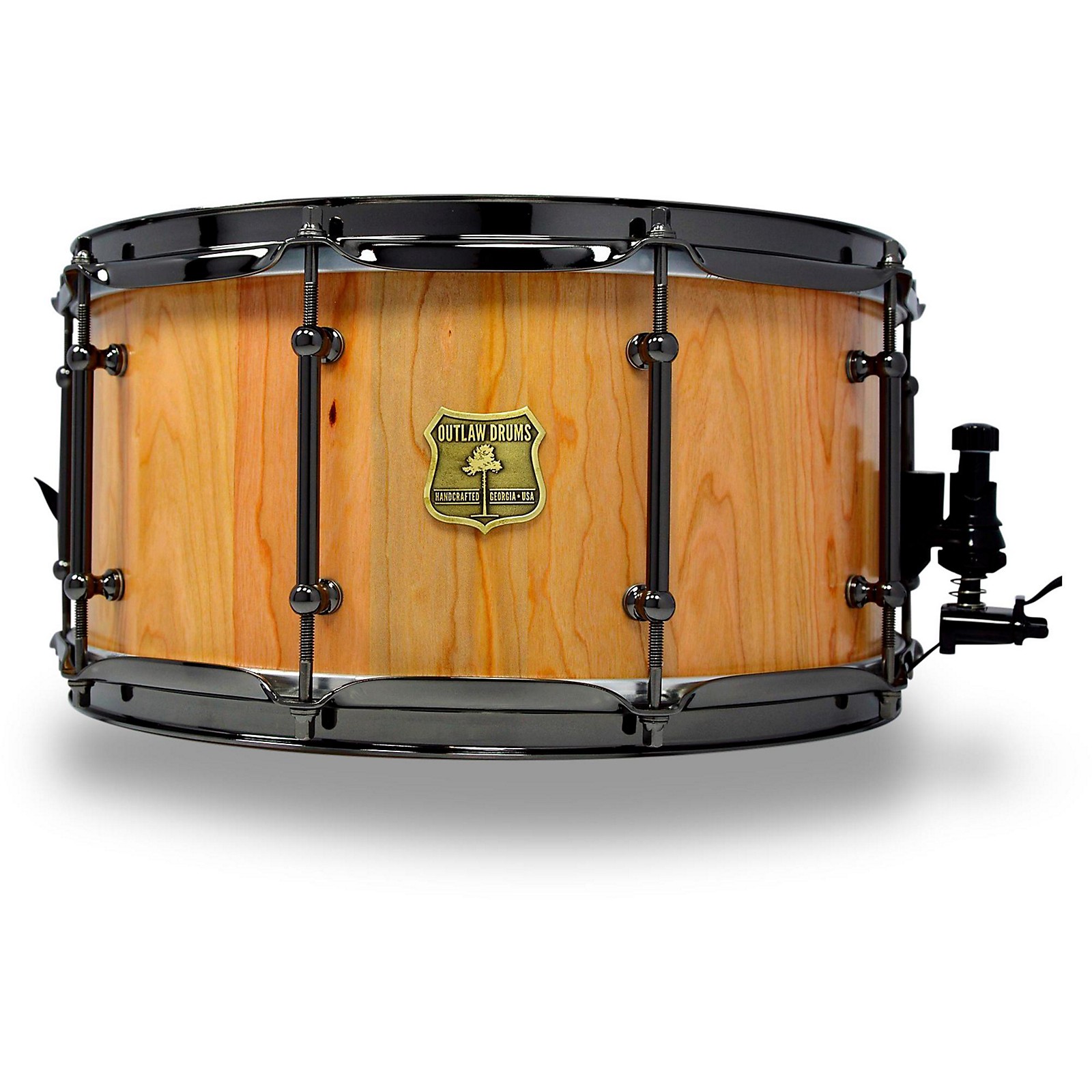 OUTLAW DRUMS Cherry Stave Snare Drum with Black Chrome Hardware ...