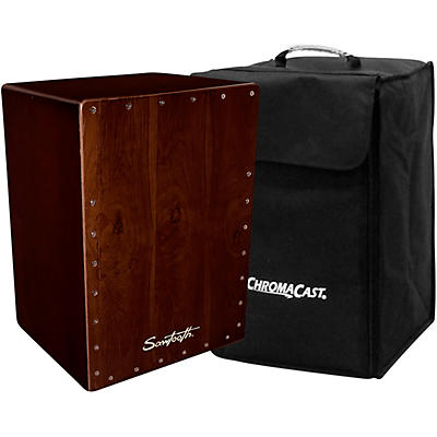 Sawtooth Chocolate Brown String Cajon With Bass Port Large With Bag
