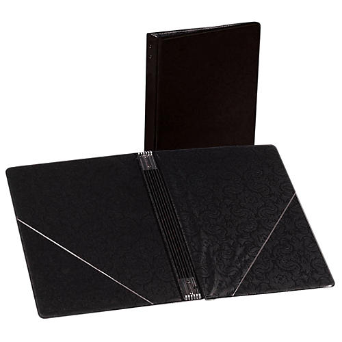 Marlo Plastics Choral Folder 7-3/4 x 11 With 7 Elastic Stays and 2 Clear, Flat, Diagonal Internal Pockets Black