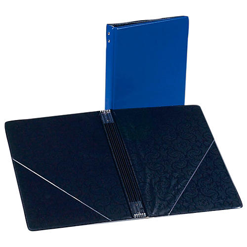 Marlo Plastics Choral Folder 7-3/4 x 11 With 7 Elastic Stays and 2 Clear, Flat, Diagonal Internal Pockets Blue