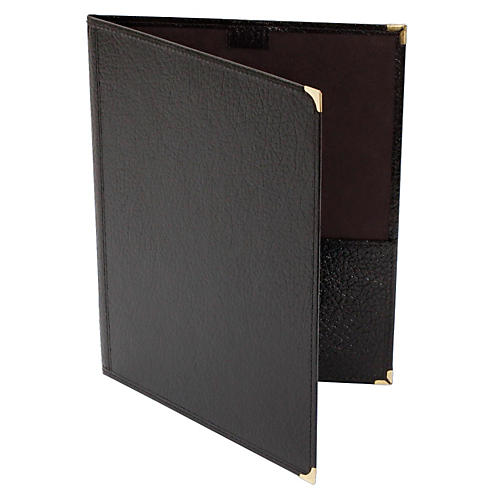Deer River Choral Leatherette Folio With Pencil Loop Bottom Pockets Black 9x12