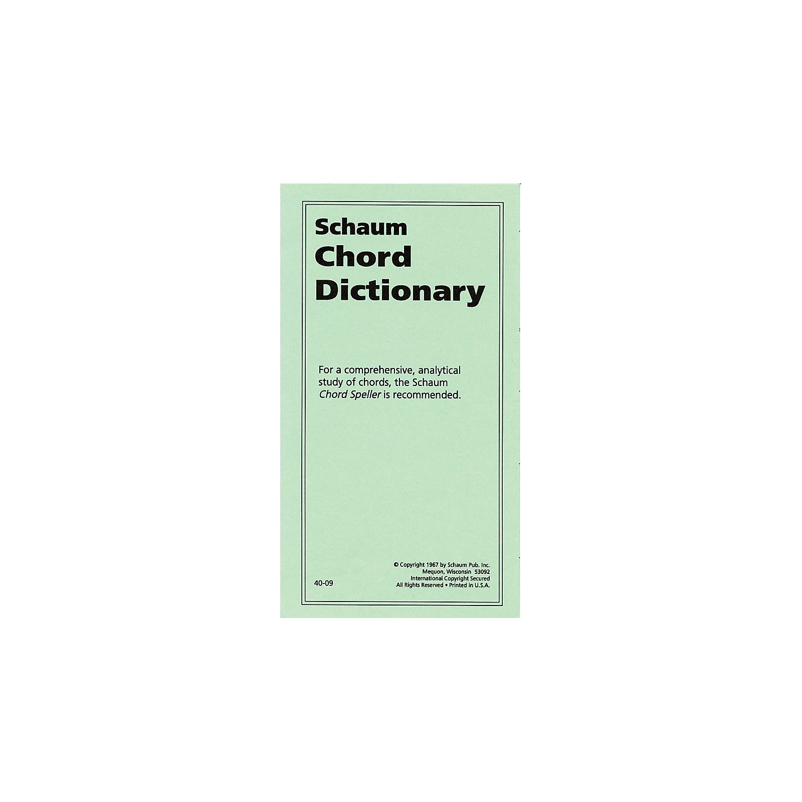 SCHAUM Chord Dictionary Educational Piano Series Softcover Musician's Friend