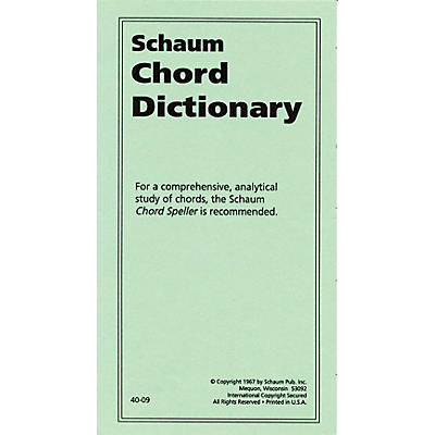 Schaum Chord Dictionary Educational Piano Series Softcover