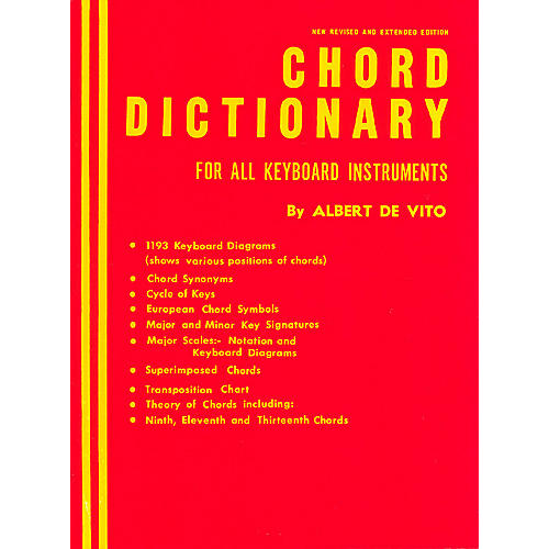 Kenyon Chord Dictionary for Keyboard Instruments (Reference Book) Piano Method Series Composed by Albert De Vito