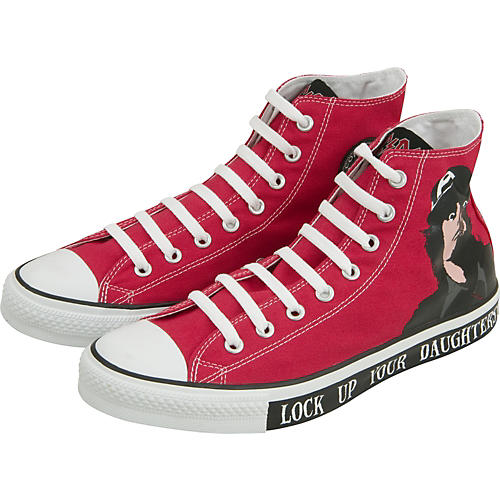 Converse Chuck Taylor All Star AC/DC Lock Up Your Daughters Hi-Top Sneakers  Red 10 | Musician's Friend