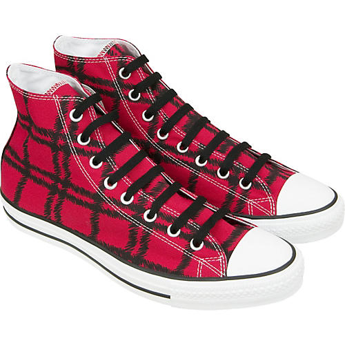 Chuck Taylor Scribble Plaid Hi-Top Sneakers (Red)