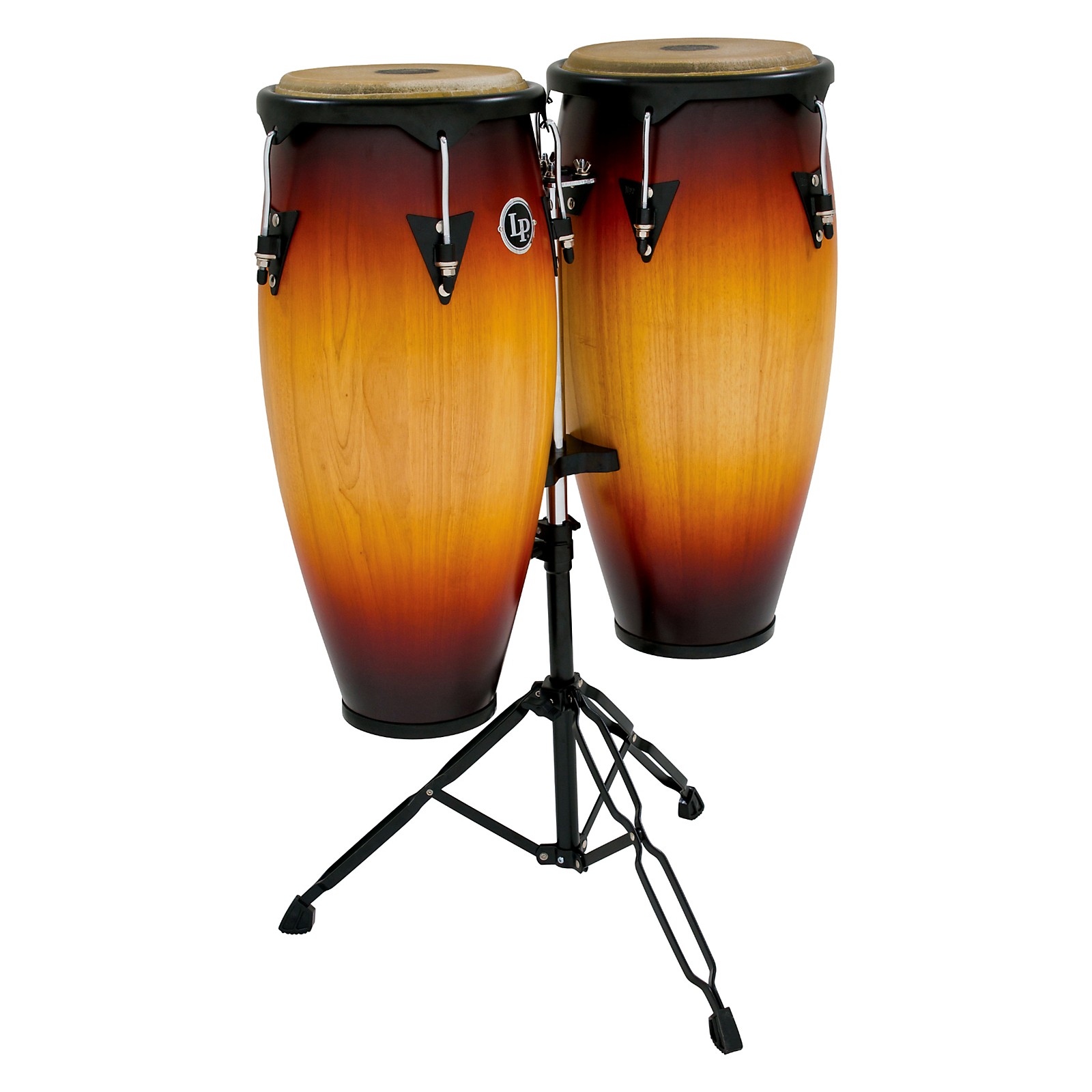 LP City Conga Set with Double Stand Vintage Sunburst 10 in. and 11 in
