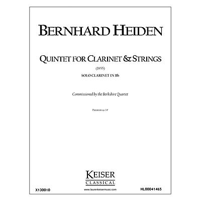 Lauren Keiser Music Publishing Clarinet Quintet (Solo Part) LKM Music Series Composed by Bernhard Heiden