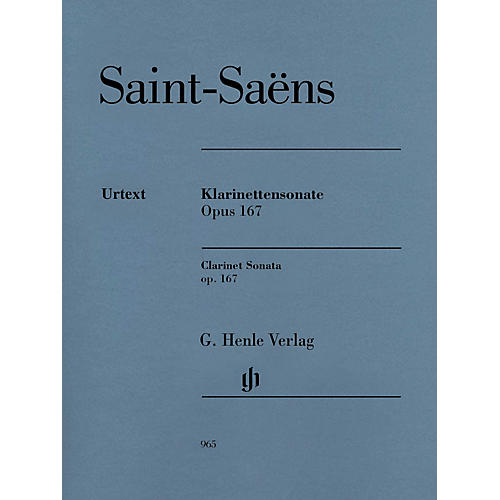 G. Henle Verlag Clarinet Sonata, Op. 167 Henle Music Folios Softcover Composed by Saint-Saens Edited by Peter Jost