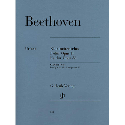 G. Henle Verlag Clarinet Trios B Flat Major Op. 11 and E Flat Major Op. 38 Henle Music by Ludwig van Beethoven