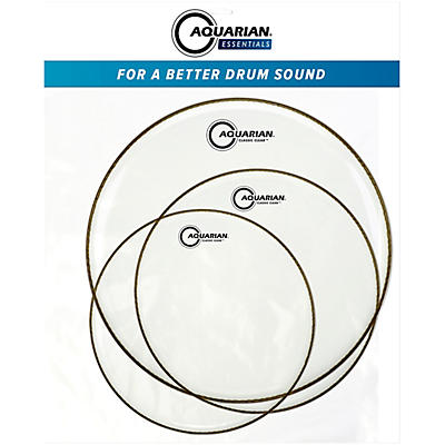 Aquarian Classic Clear Essentials Standard Tom Pack with Free Studio Rings