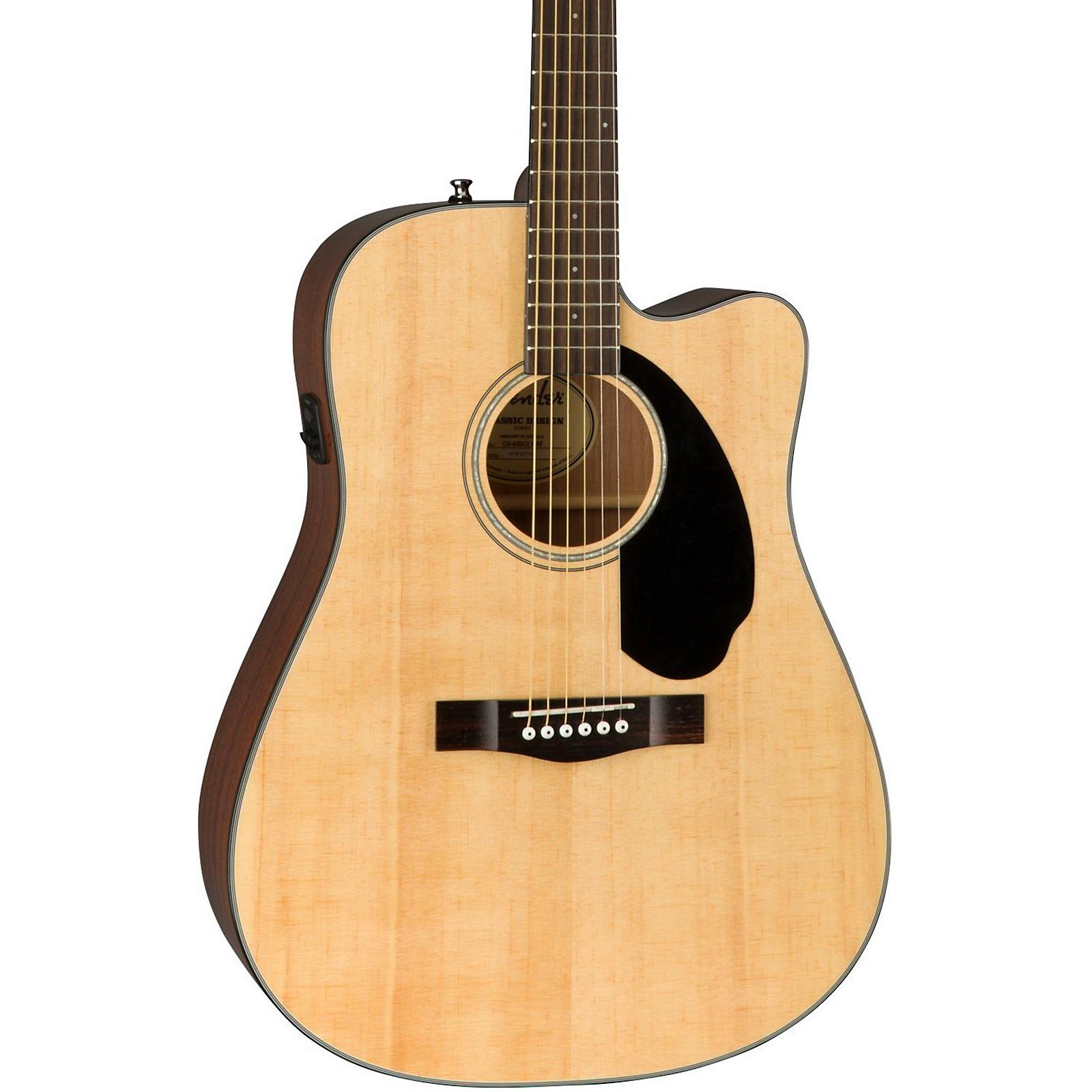 Fender Classic Design Series Cd 60sce Cutaway Dreadnought Acoustic Electric Guitar Natural