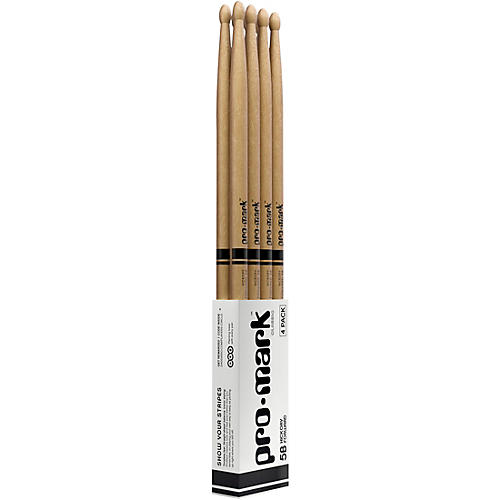 PROMARK Classic Forward Hickory Drum Sticks, Buy 3 Pair, Get 1 Pair Free 5B Wood Tip