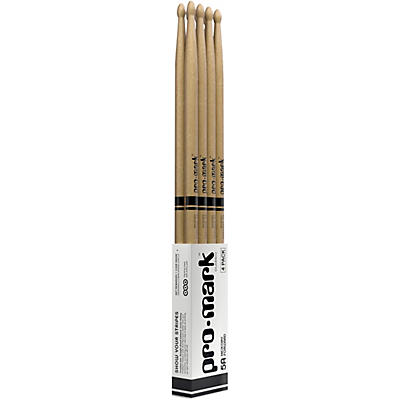 Promark Classic Forward Hickory Oval Wood Tip Drum Sticks 4-Pack -