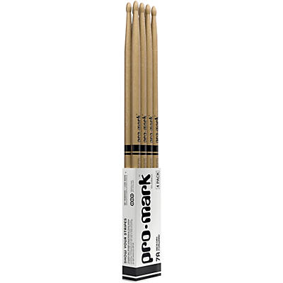 Promark Classic Forward Hickory Oval Wood Tip Drum Sticks 4-Pack -