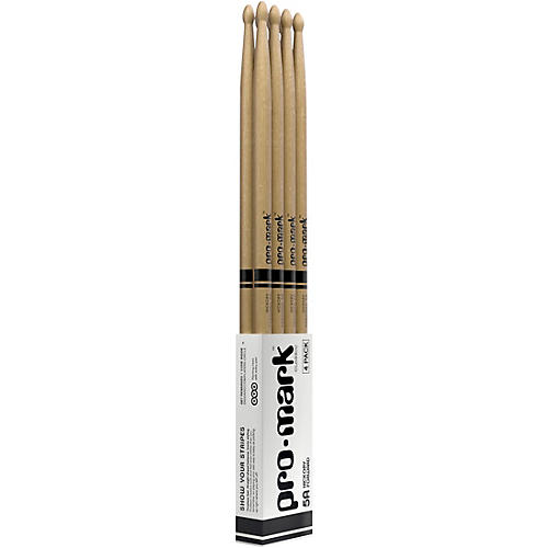 PROMARK Classic Forward Hickory Oval Wood Tip Drum Sticks 4-Pack 5A Wood