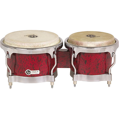 LP Classic II Bongos With Chrome Hardware Red Lava