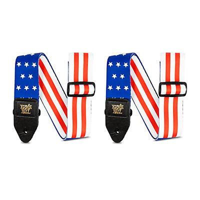 Ernie Ball Classic Jacquard Stars and Stripes Guitar Strap - 2-Pack