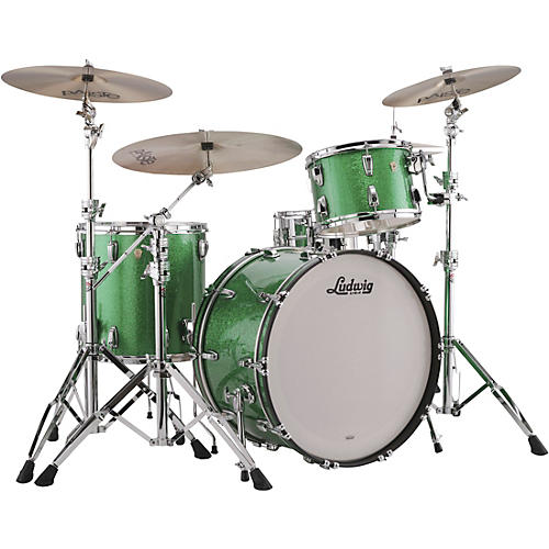 Ludwig Classic Maple 3-Piece Pro Beat Shell Pack with 24 in. Bass Drum Green Sparkle