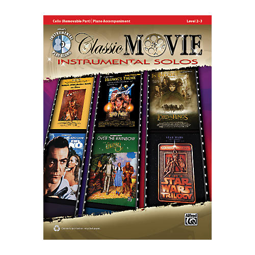 Classic Movie Instrumental Solos for Strings Cello Play Along Book/CD