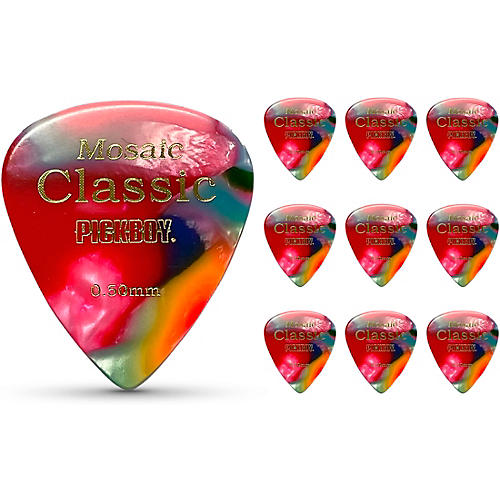 Pick Boy Classic Pickboy Mosaic Medium Raindrop Guitar Picks .50 mm 10 Pack