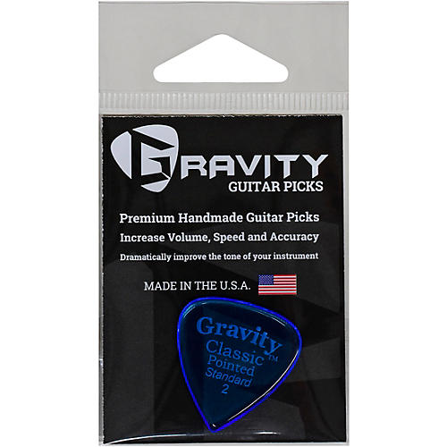 Classic Pointed Standard Polished Blue Guitar Picks