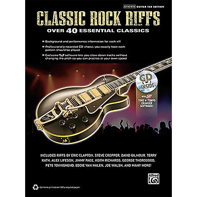 Alfred Classic Rock Riffs Guitar Book & CD
