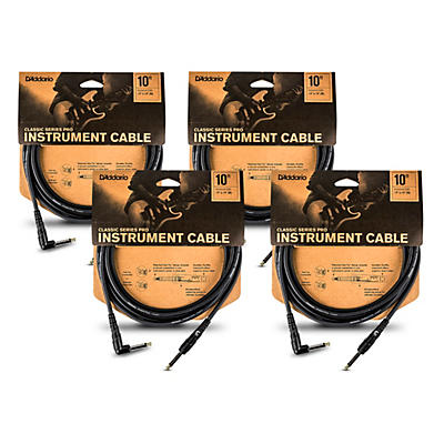 D'Addario Classic Series Pro Instrument Cable 4-Pack -