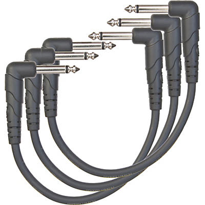 D'Addario Classic Series Right Angle Patch Cable 3-Pack