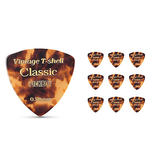 Pick Boy Classic T-Shell Triangle Cellulose Vintage Guitar Picks .50 mm 10 Pack