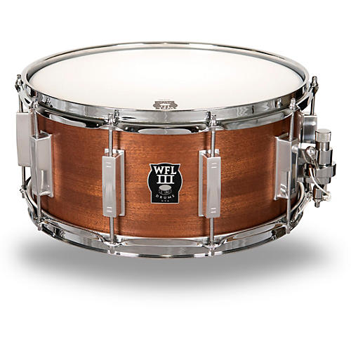 Classic Wood Mahogany Snare Drum With Chrome Hardware